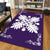 Hawaiian Quilt Maui Plant And Hibiscus Pattern Area Rug - White Purple - AH - Polynesian Pride