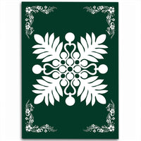 Hawaiian Quilt Maui Plant And Hibiscus Pattern Area Rug - White Sacramento - AH White - Polynesian Pride
