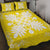 Hawaiian Quilt Maui Plant And Hibiscus Pattern Quilt Bed Set - White Yellow - AH - Polynesian Pride