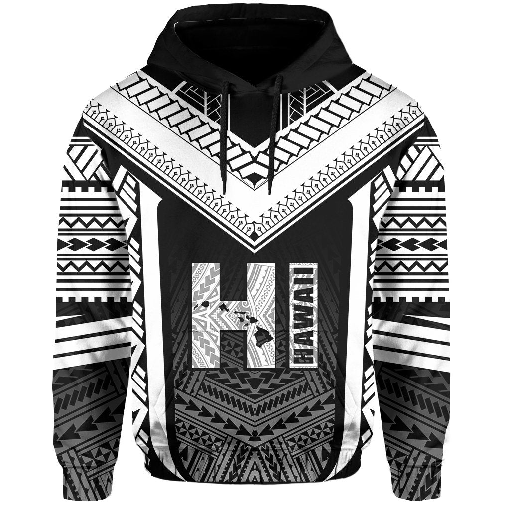 Hawaiian Kanaka Polynesian Hoodie Active White - Polynesian Pride