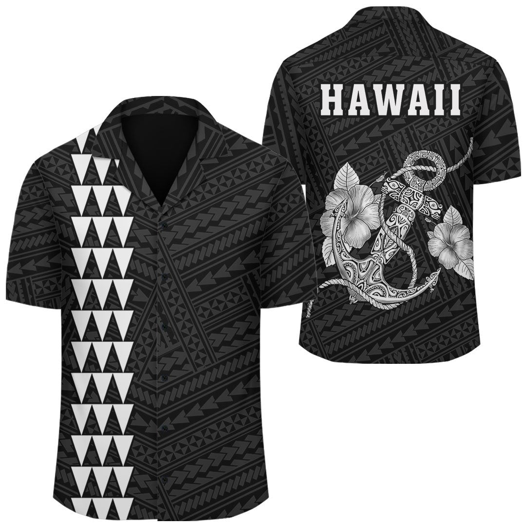 Kakau Polynesian Anchor Hawaii Shirt - White Unisex White - Polynesian Pride