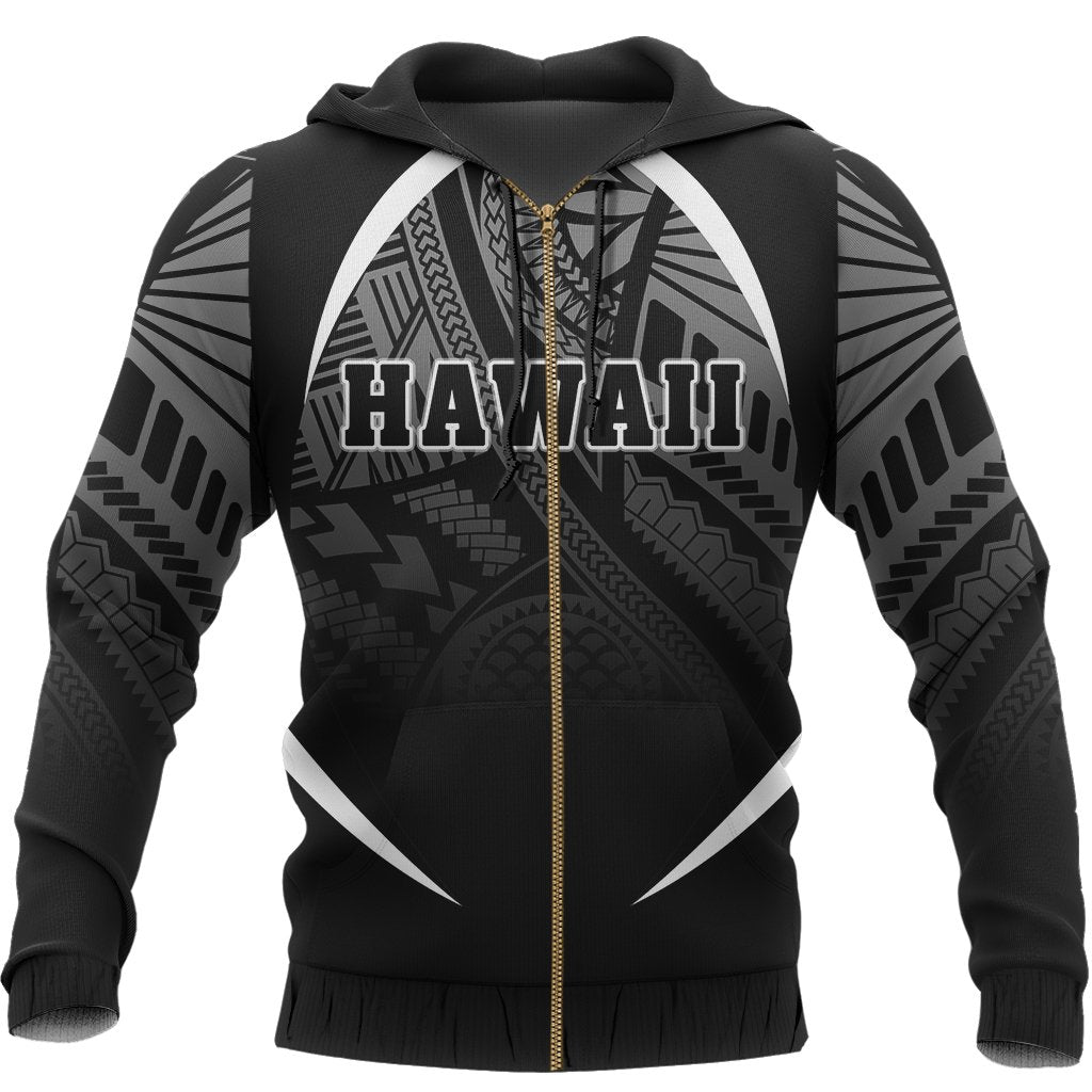 Hawaii Polynesian Zipper Hoodie White The Face Style - Polynesian Pride