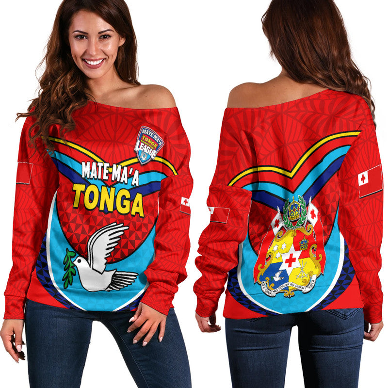 Tonga Mate Ma'a Rugby Women Off Shoulder Sweater Jersey LT6 - Polynesian Pride