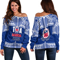 Toa Samoa Rugby Women Off Shoulder Sweater Siva Tau LT6 - Polynesian Pride