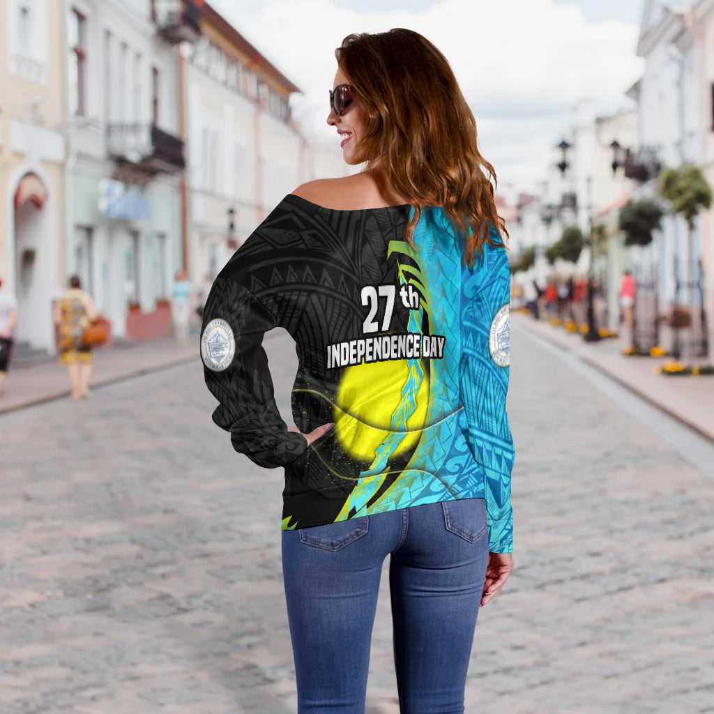 Palau Independence Day Women's Off Shoulder Sweater Special Style LT16 - Polynesian Pride