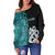 (Custom Personalised)Aotearoa Maori Manaia Women's Off Shoulder Sweater Half Papua Shell Style No.1 - Polynesian Pride