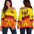 Marquesas Islands Women Off Shoulder Marquesan Tattoo Special Style - Gradient Yellow LT8 - Polynesian Pride