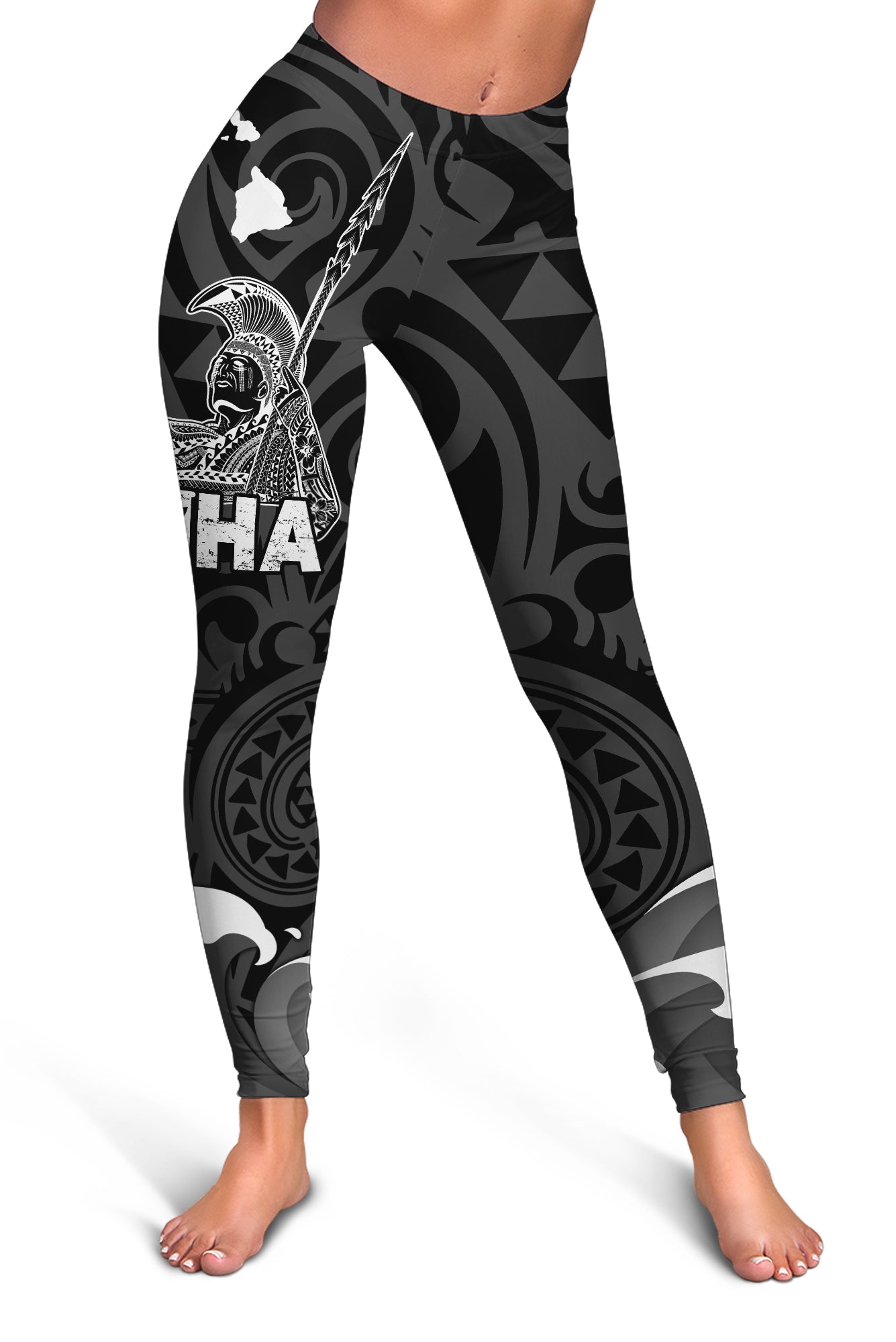 Hawaii King Kamehameha Aloha Hawai'i Nei Women Legging - LT2 Black - Polynesian Pride