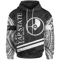 Yap State Hoodie In My Heart Style Polynesian Patterns Unisex Black - Polynesian Pride