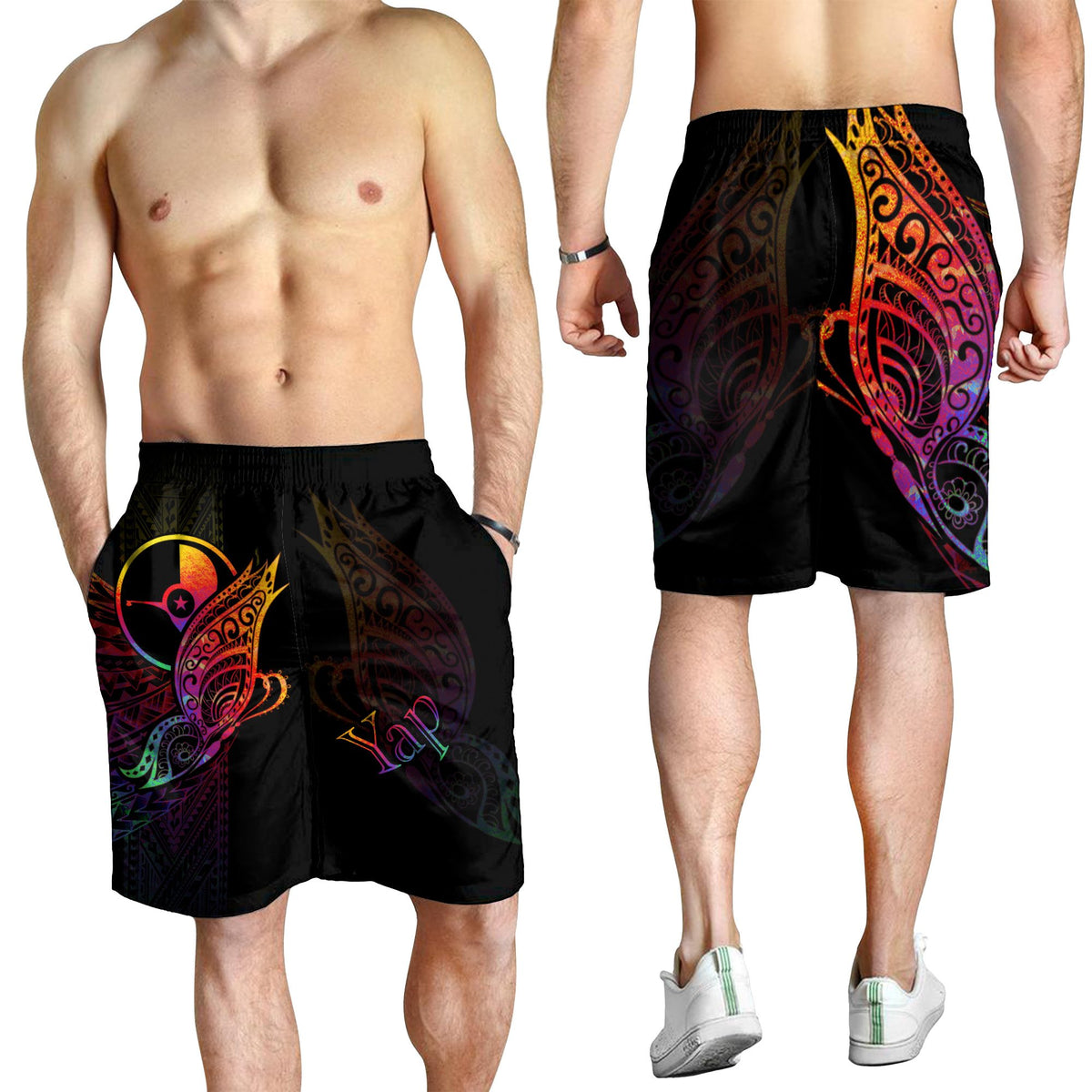 Yap State Men's Shorts - Butterfly Polynesian Style - Polynesian Pride