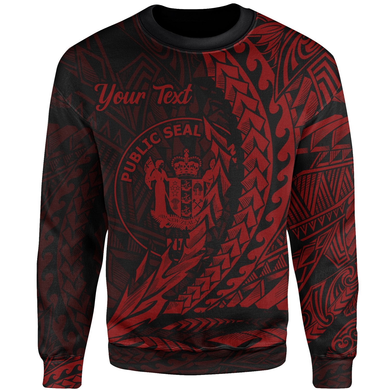 Niue Custom Personalised Sweatshirt - Wings Style Red Color Unisex Red - Polynesian Pride