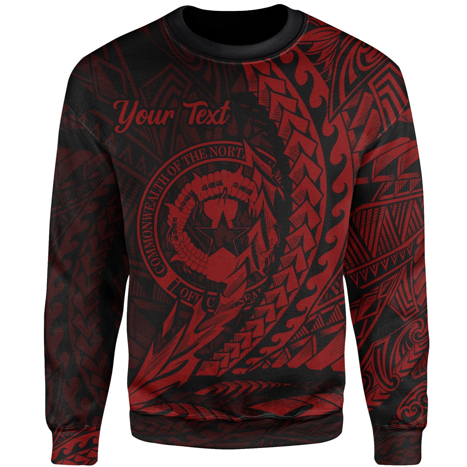 Northern Mariana Islands Custom Personalised Sweatshirt - Wings Style Red Color Unisex Red - Polynesian Pride