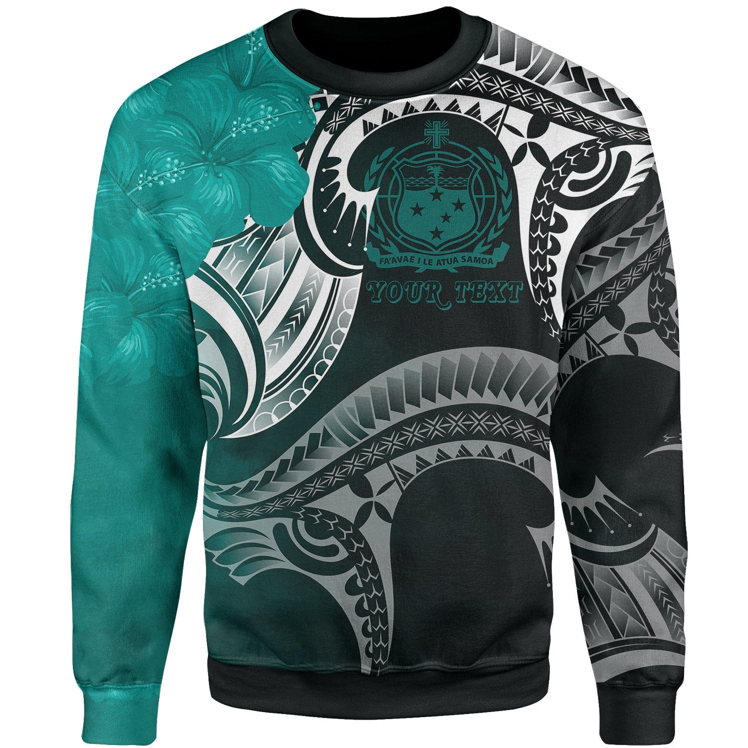 Samoa Custom Personalised Sweaters - Samoa Seal Wave Style (Green) Unisex Green - Polynesian Pride