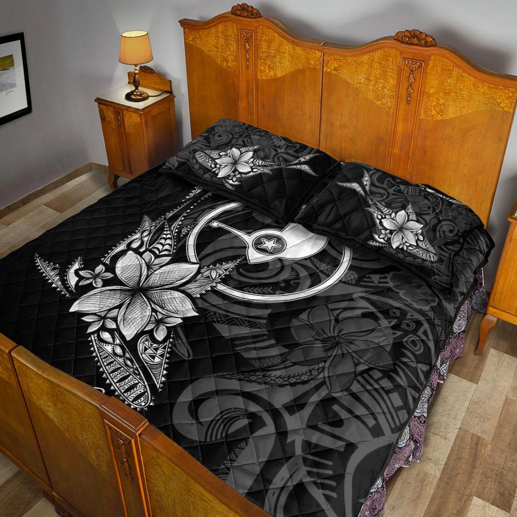 Yap State Quilt Bed Set - Fish With Plumeria Flowers Style - Polynesian Pride