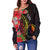 Yap State Women's Off Shoulder Sweater - Tropical Hippie Style - Polynesian Pride