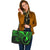 Yap State Leather Tote - Green Color Cross Style - Polynesian Pride