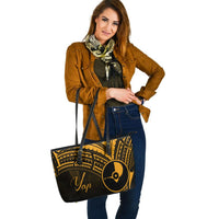 Yap State Leather Tote - Gold Color Cross Style - Polynesian Pride