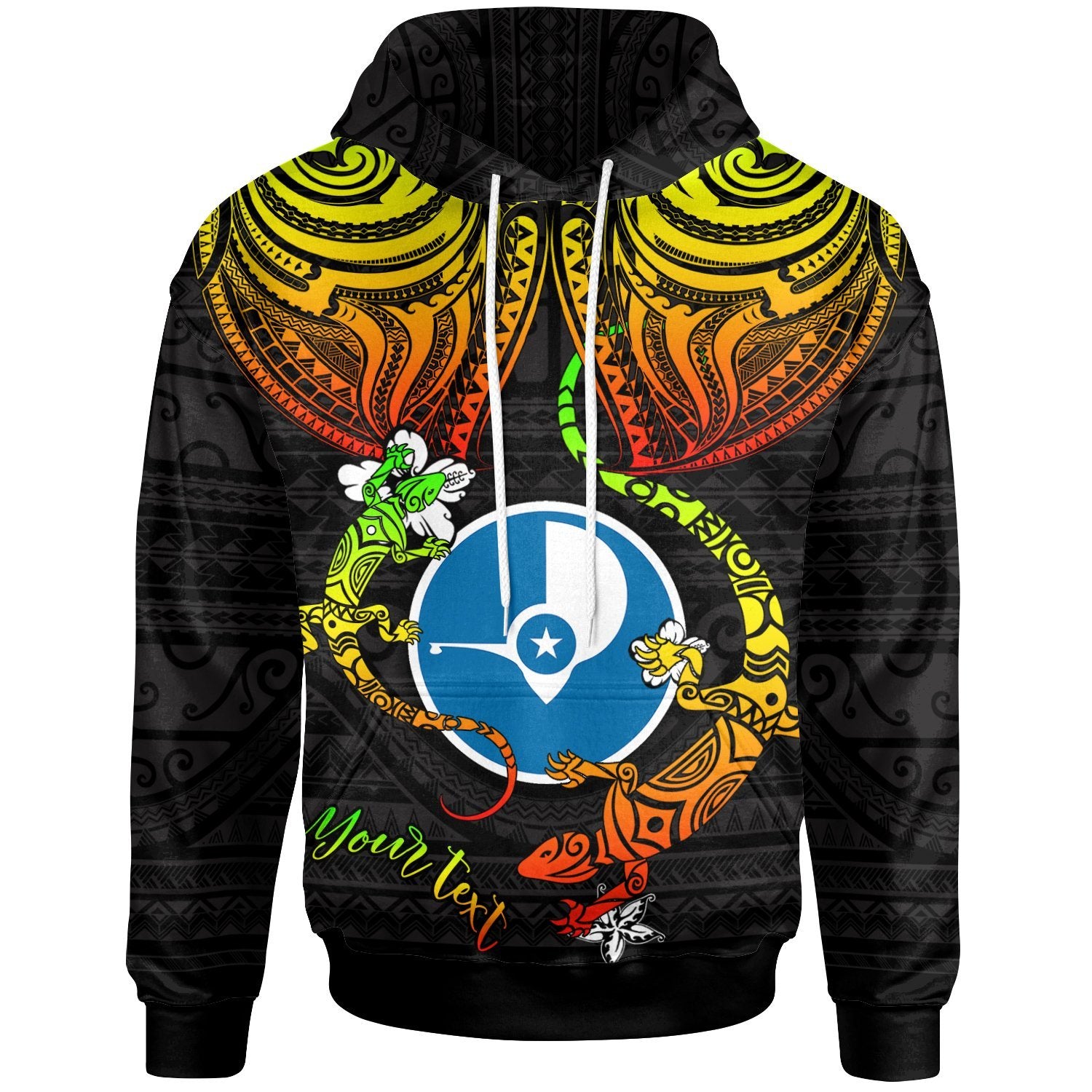 Yap Custom Zip up Hoodie Lizard Good Chest Unisex Reggae - Polynesian Pride