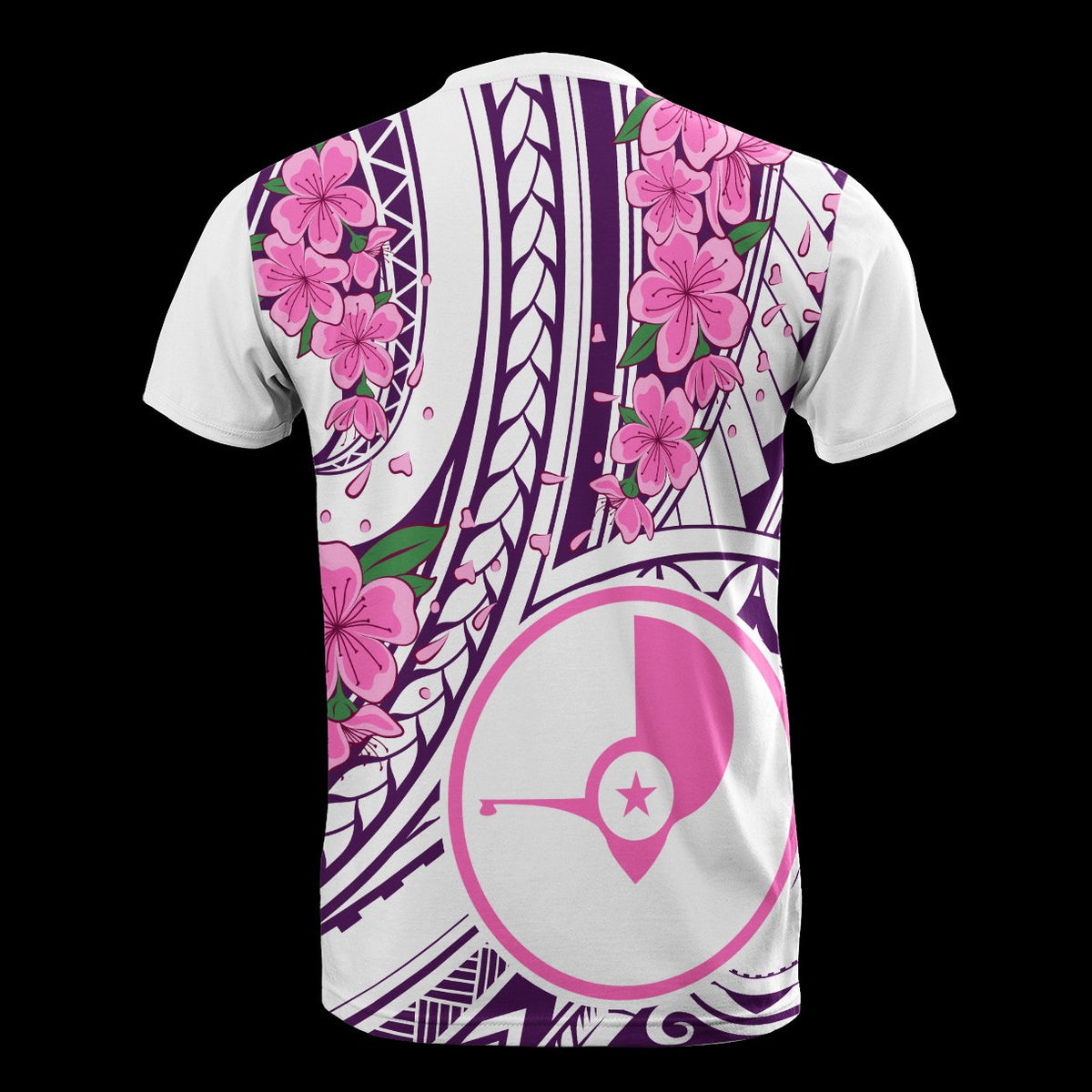 Yap Micronesian T Shirt Flower Purple White - Polynesian Pride