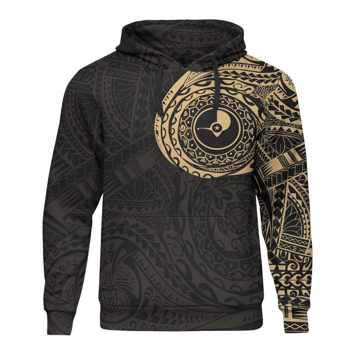 Micronesia All Over Print Hoodie Yap In My Heart Gold Unisex Black - Polynesian Pride
