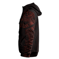 Micronesia All Over Print Hoodie Yap In My Heart Red - Polynesian Pride