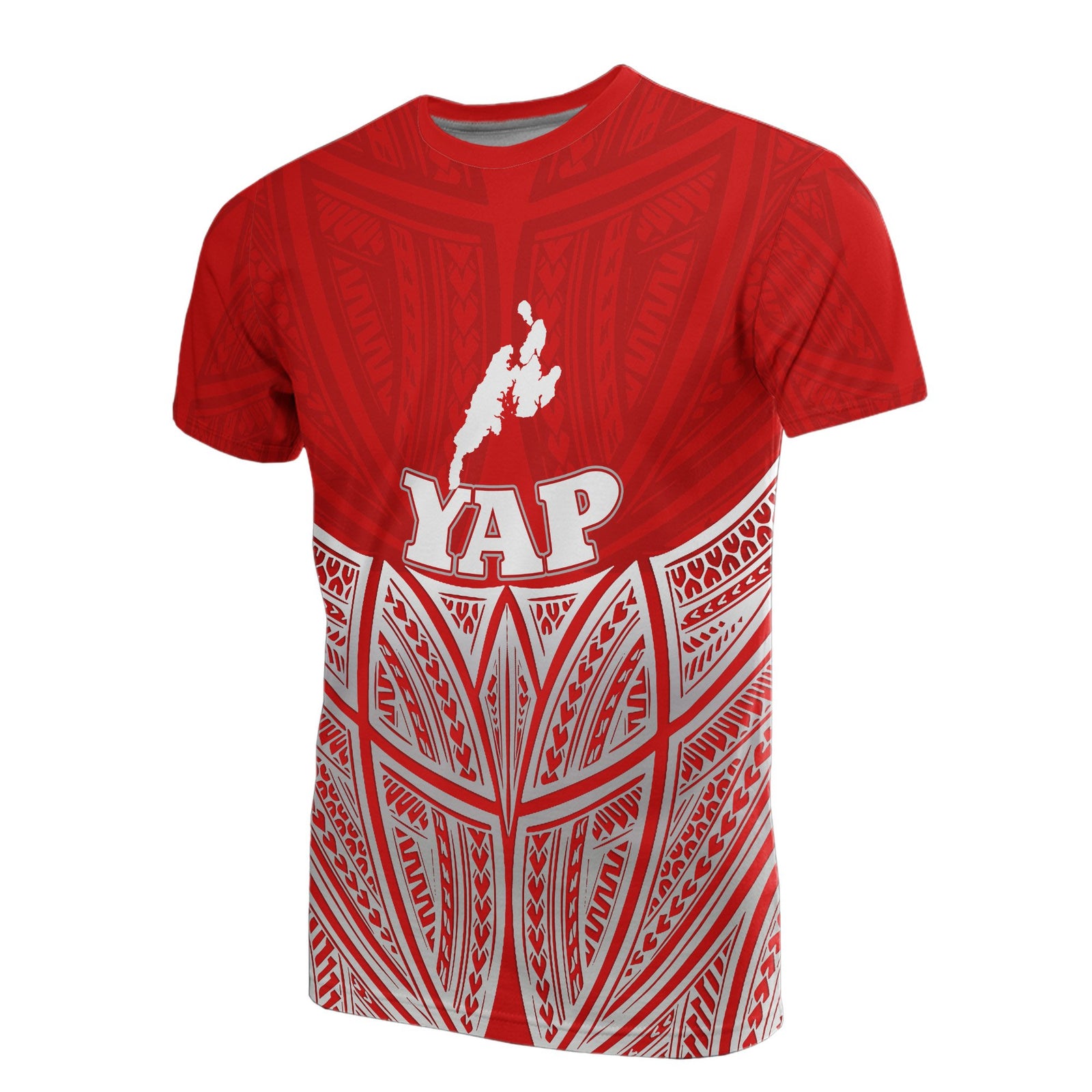Yap Polynesian T Shirt Red Pride Map and Seal Unisex Red - Polynesian Pride