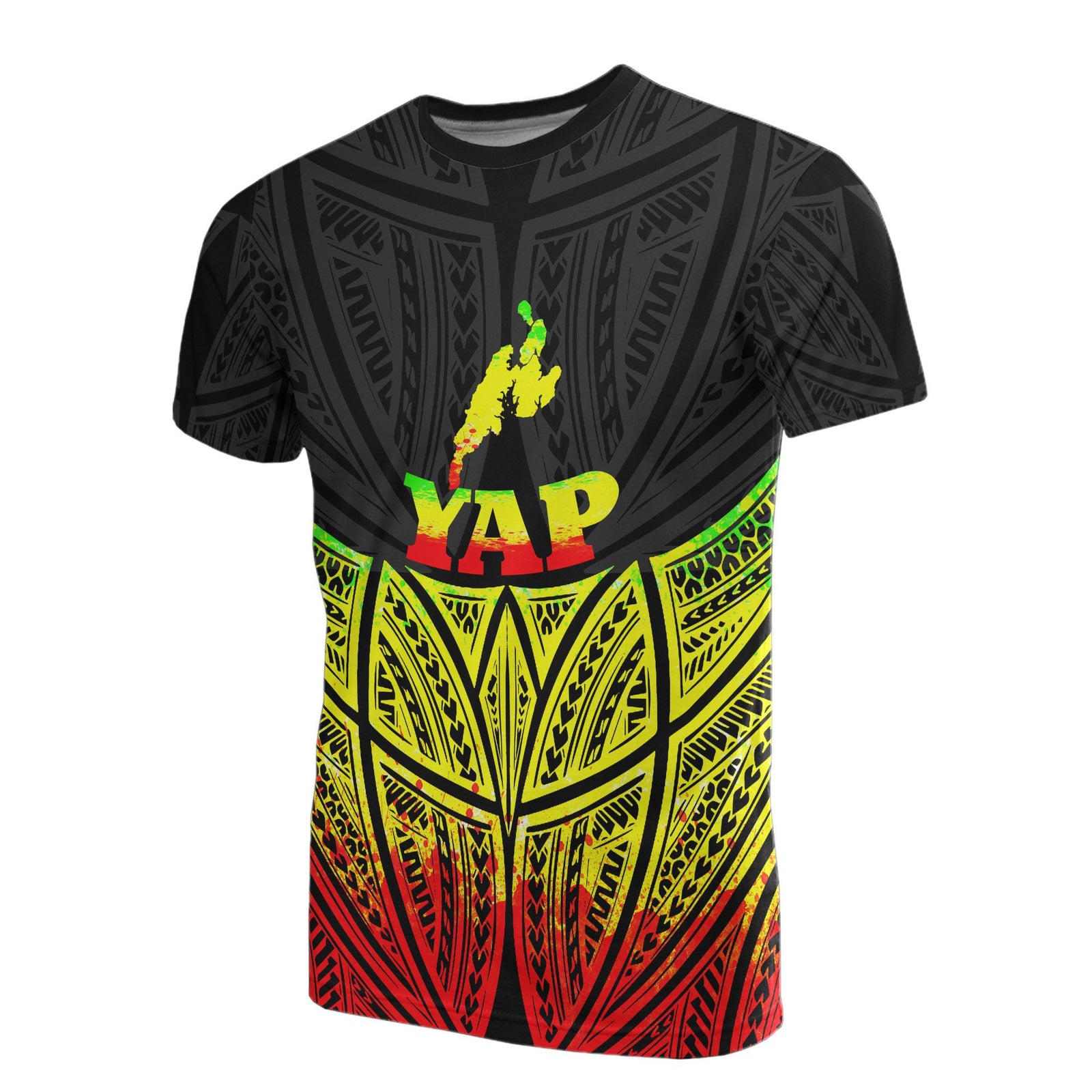 Yap Polynesian T Shirt Reggae Pride Map and Seal Unisex Reggae - Polynesian Pride