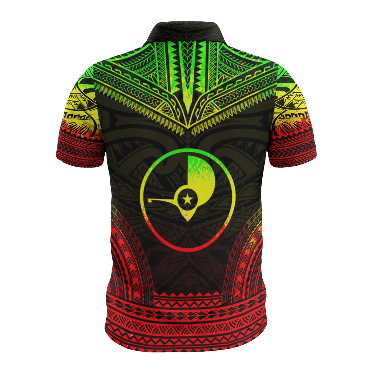 Yap Custom Polo Shirt Yap Flag Polynesian Chief Tattoo Reggae Version - Polynesian Pride