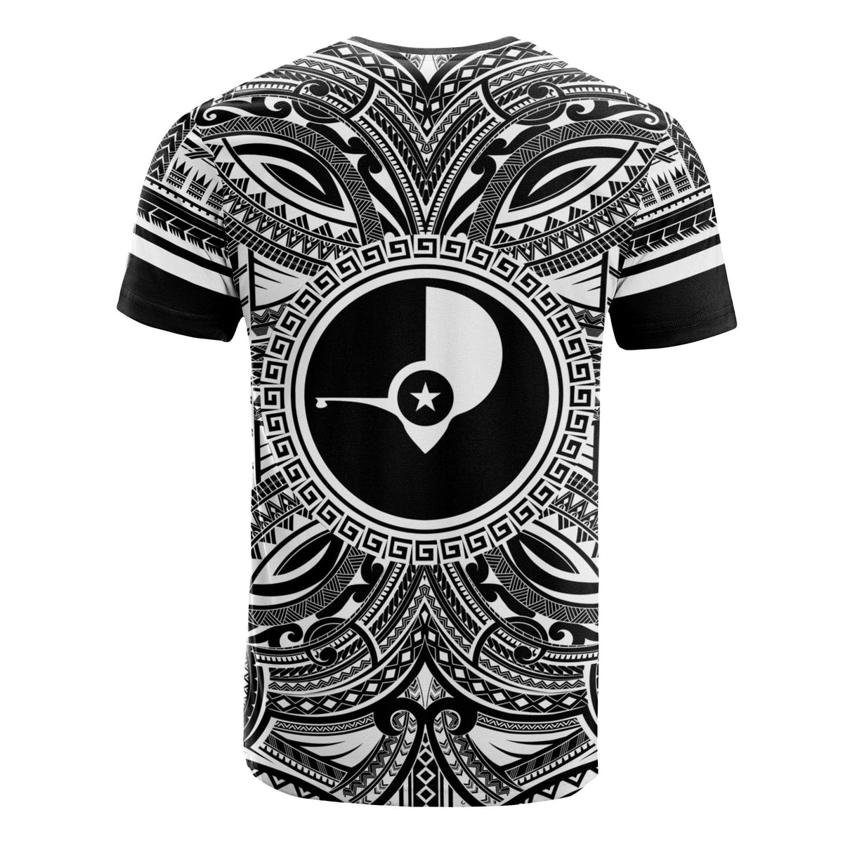 Yap T Shirt Yap Coat of Arms Polynesian White Black - Polynesian Pride