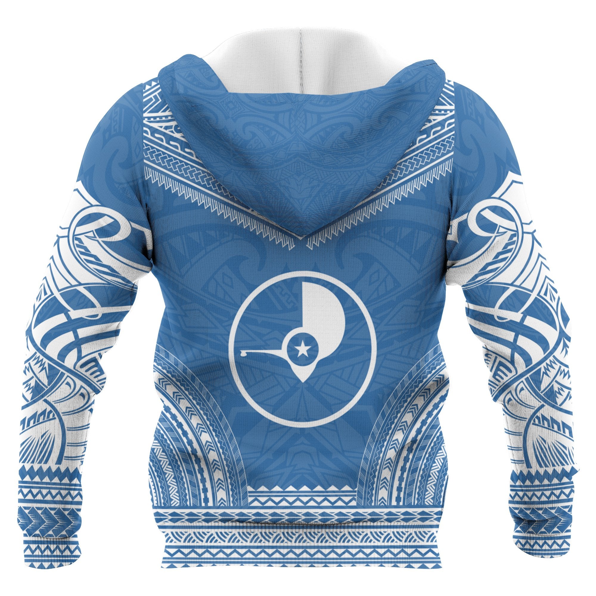 Yap Polynesian Chief Custom Zip up Hoodie Flag Version Unisex Blue - Polynesian Pride