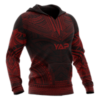 Yap Polynesian Chief Hoodie Red Version - Polynesian Pride