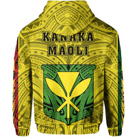 Polynesian Kanaka Flag Kanaka Maoli Hawaii Zip Hoodie Yellow - Polynesian Pride