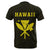 Hawaii Kakau Kanaka Map T Shirt Yellow - Polynesian Pride