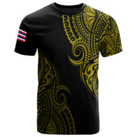 Personalized Hawaii Map Polynesian Warrior Ikaika Unisex T Shirt William Style Yellow - Polynesian Pride