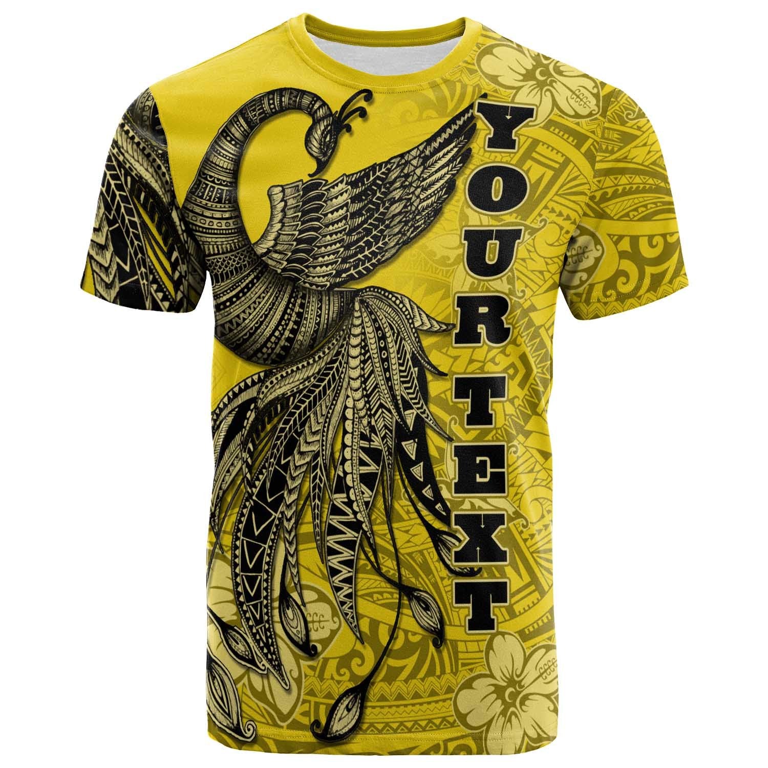 Niue Custom T Shirt Polynesian Phoenix Bird, Fairytales Bird Yellow Unisex Yellow - Polynesian Pride