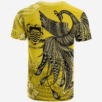Tuvalu Custom T Shirt Polynesian Phoenix Bird, Fairytales Bird Yellow - Polynesian Pride