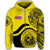 Hawaii Coat of Arms Zip Hoodie Waveshape Style Yellow - Polynesian Pride