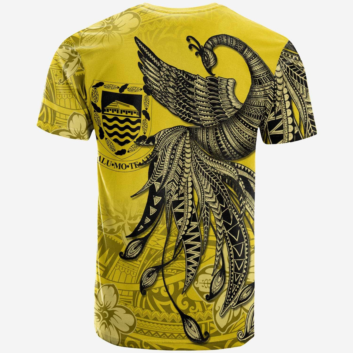 Tuvalu T Shirt Polynesian Phoenix Bird, Fairytales Bird Yellow - Polynesian Pride