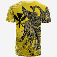 Kanaka Maoli T Shirt Polynesian Phoenix Bird, Fairytales Bird Yellow - Polynesian Pride