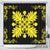 Hawaiian Quilt Maui Plant And Hibiscus Shower Curtain - Yellow Black - AH 177 x 172 (cm) Yellow - Polynesian Pride