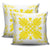 Hawaiian Quilt Maui Plant And Hibiscus Pattern Pillow Covers - Yellow White - AH - Polynesian Pride