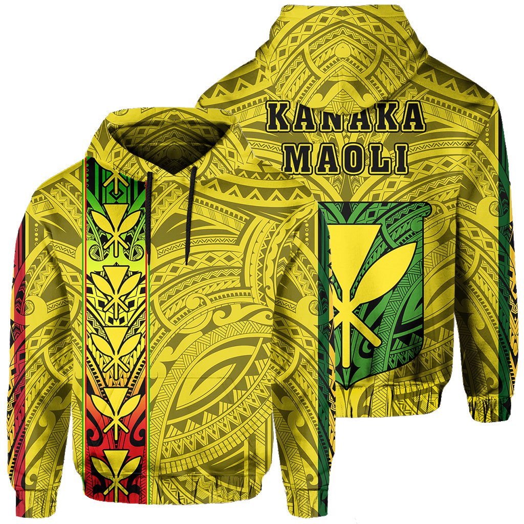 Polynesian Kanaka Flag Kanaka Maoli Hawaii Hoodie Yellow Unisex Yellow - Polynesian Pride