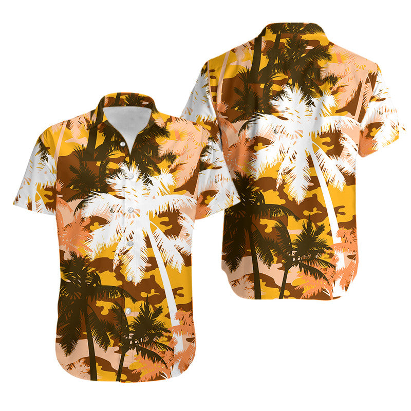 Hawaii Palm Tree Silhouettes On Camouflage No7 LT9 Yellow - Polynesian Pride