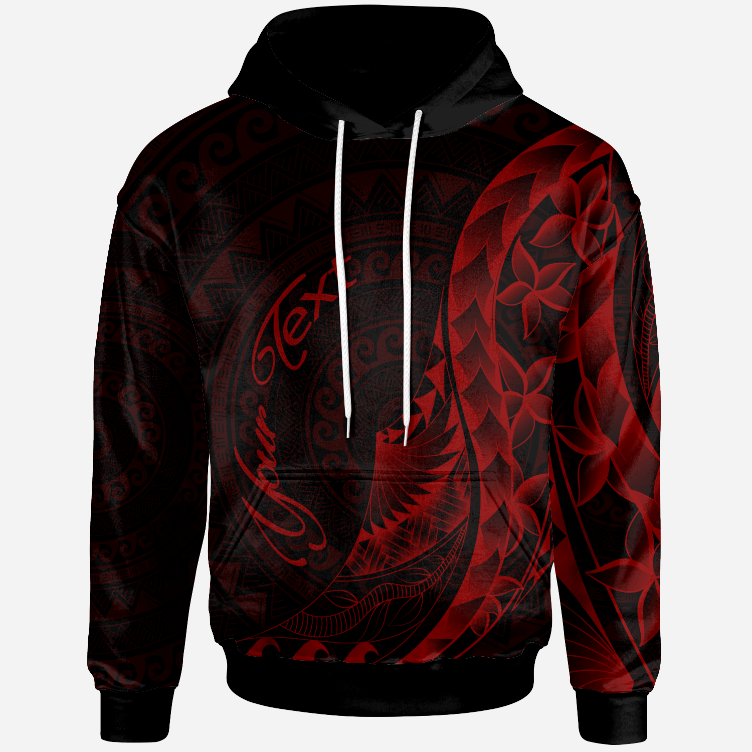 Papua New Guinea Hoodie Custom Polynesian Pattern Style Red Color Unisex Red - Polynesian Pride