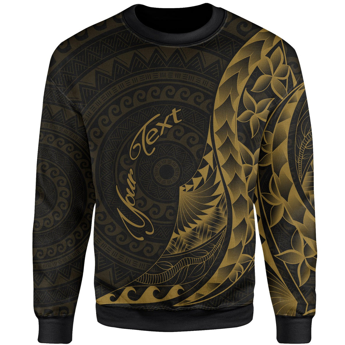 Palau Sweatshirt - Custom Personalised Polynesian Pattern Style Gold Color Unisex Gold - Polynesian Pride