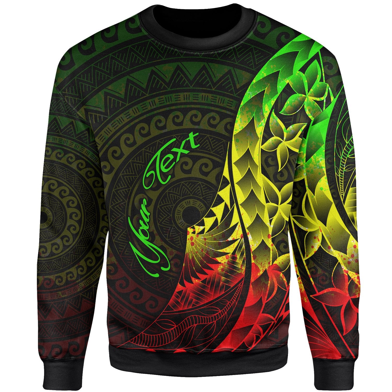 Solomon Islands Sweatshirt - Custom Personalised Polynesian Pattern Style Reggae Color Unisex Reggae - Polynesian Pride