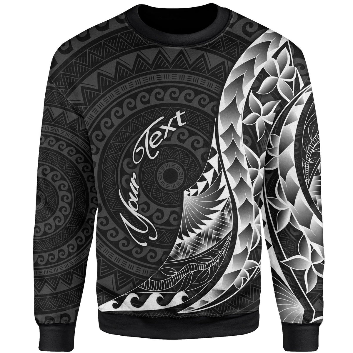 Tokelau Sweatshirt - Custom Personalised Polynesian Pattern Style Unisex Black - Polynesian Pride