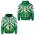 Custom Happy Anniversary Liahona Zip Hoodie Tonga High School Unisex Green - Polynesian Pride