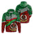 Custom Proud Vanuatu Zip Hoodie Pattern Mix Flag LT13 Unisex Green - Polynesian Pride