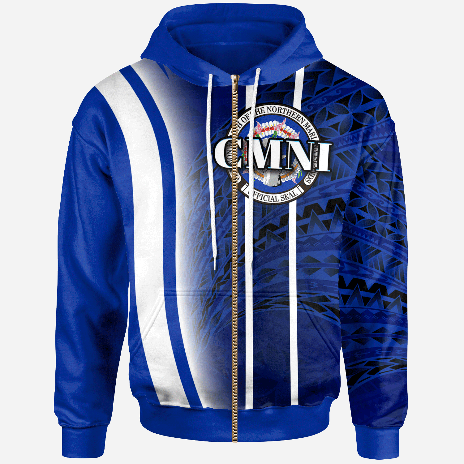 Northern Mariana Islands Zip Hoodie Special style Unisex Blue - Polynesian Pride